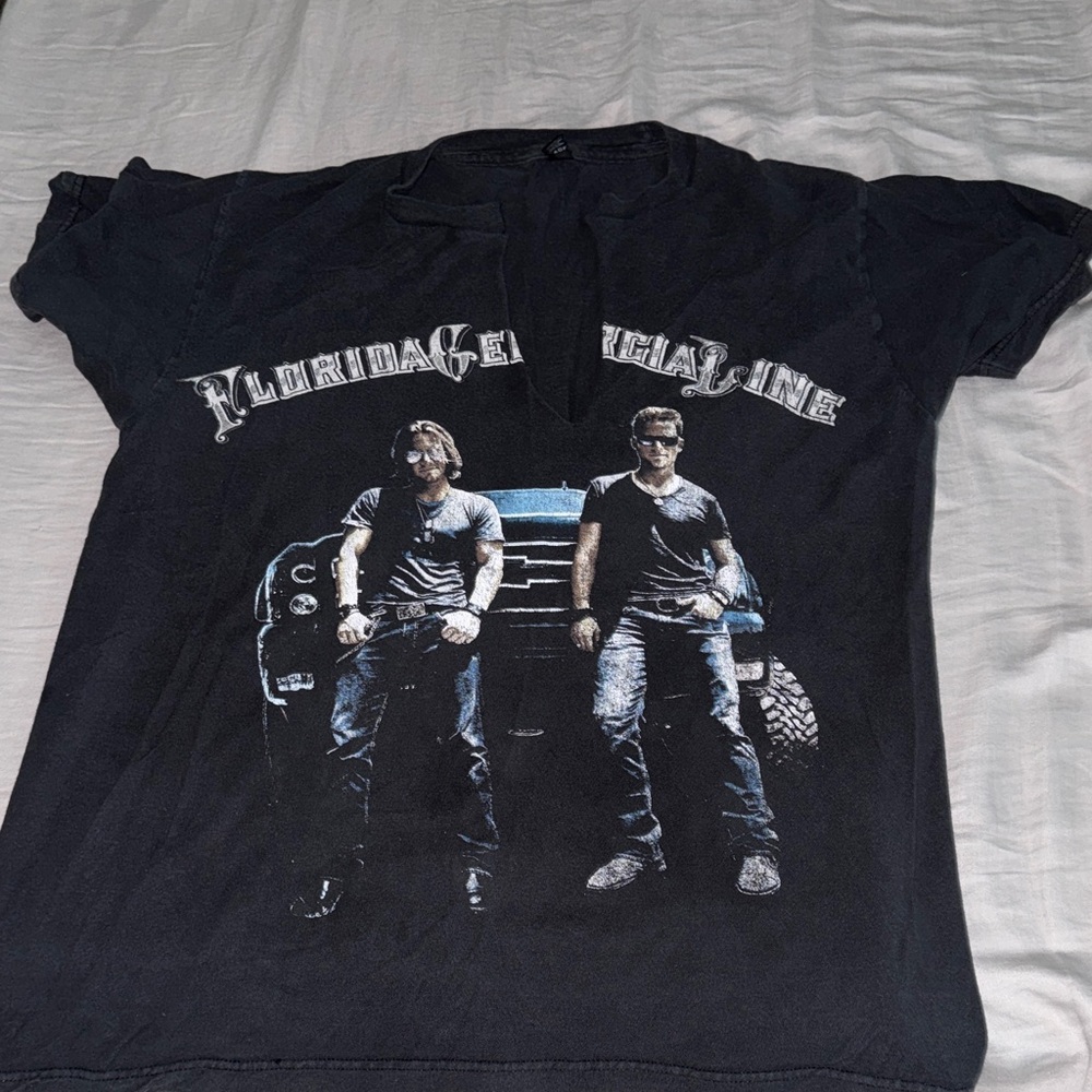 Black Graphic T-Shirt with Florida Georgia Line Design